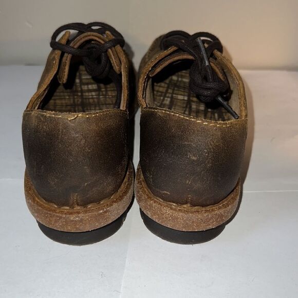 BORN Brown Thyra Distressed Leather Lace Up Shoes-7.5 - Picture 4 of 8